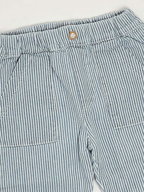 3. Babyhose aus Baumwolle Weiß-Hellblau 1+ in the family sineu