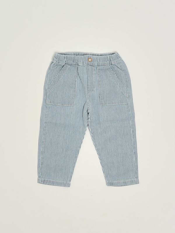 Pantalone neonato in cotone Bianco-Azzurro 1+ in the family