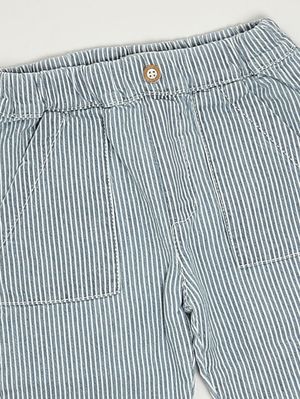 3. Pantalone neonato in cotone Bianco-Azzurro