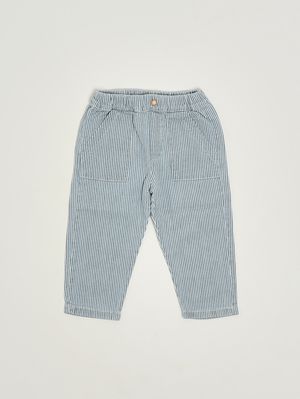 1. Pantalone neonato in cotone Bianco-Azzurro