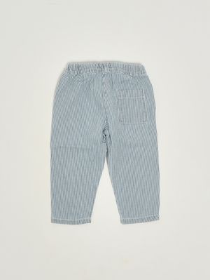 2. Pantalone neonato in cotone Bianco-Azzurro