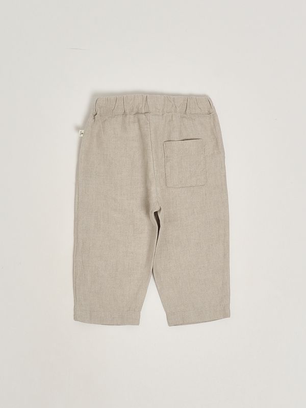 2. Pantalone neonato in lino e cotone Beige 1+ in the family castell