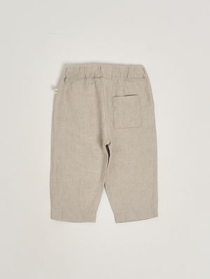 2. Pantalon en lin et coton pour bébé garçon Beige