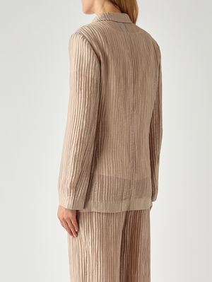 4. Blazer de mujer en tejido lurex. Arena