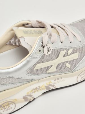 5. Moerund 8084 women's leather sneakers Silver