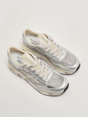 2. Moerund 8084 women's leather sneakers Silver