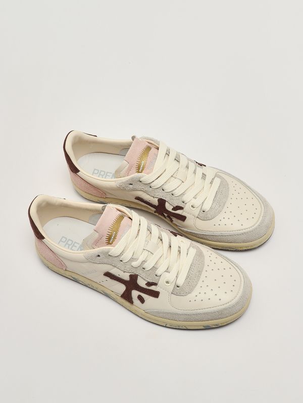 2. Sneakers femme BSKT Clayd 8284 en cuir Beurre-Brun-Rose Premiata bsktclad8284