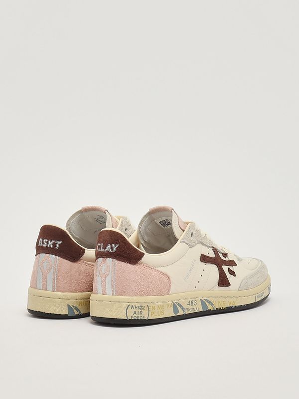 3. Sneakers femme BSKT Clayd 8284 en cuir Beurre-Brun-Rose Premiata bsktclad8284