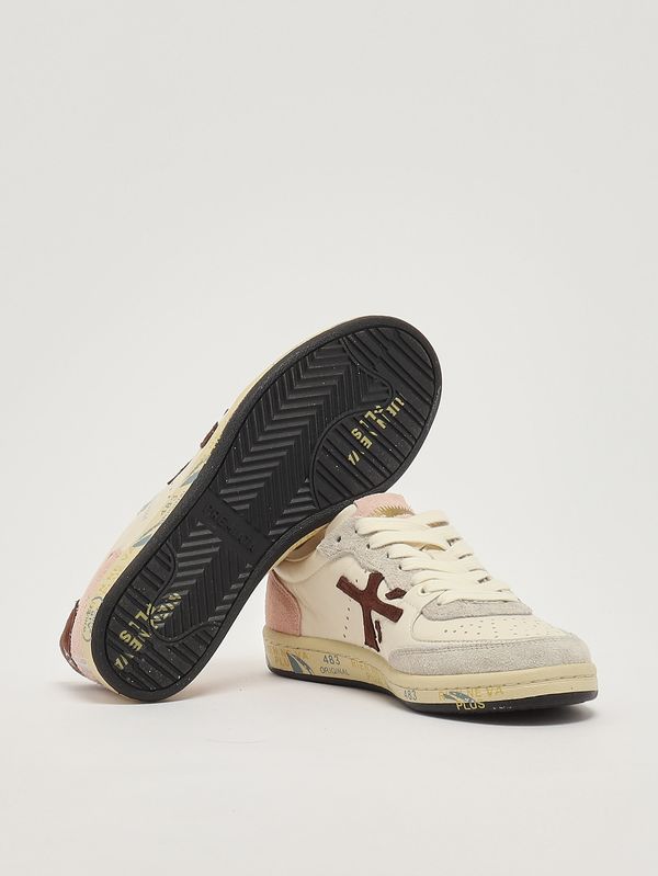 4. Sneakers femme BSKT Clayd 8284 en cuir Beurre-Brun-Rose Premiata bsktclad8284