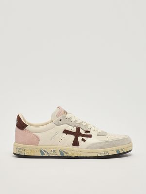 1. Sneakers femme BSKT Clayd 8284 en cuir Beurre-Brun-Rose