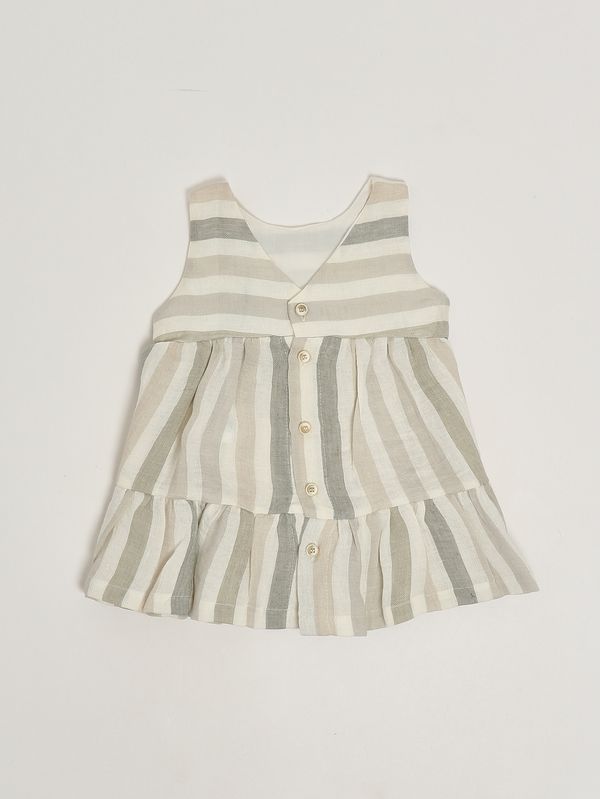 2. Abito neonata in lino Beige-Verde 1+ in the family calonge