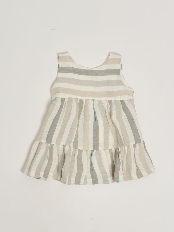 Abito neonata in lino Beige-Verde 1+ in the family