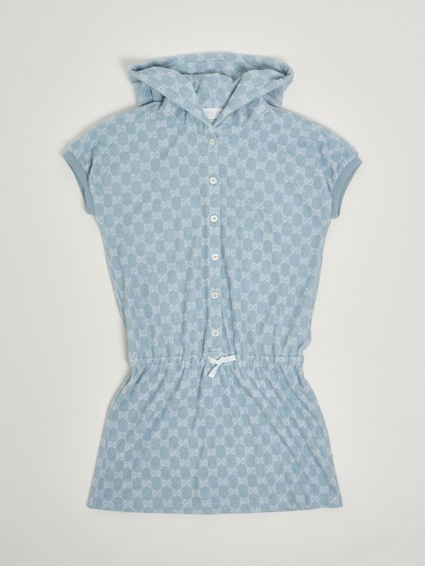 1. Vestido de niña de rizo de algodón. Azul Gucci 852897xjhnv