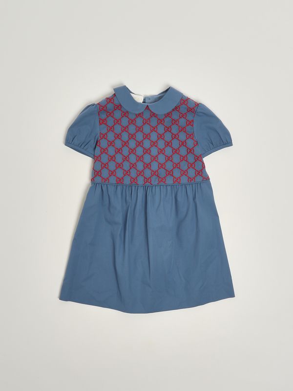 1. Abito neonata in cotone stretch Azzurro-Rosso Gucci 856521zb365