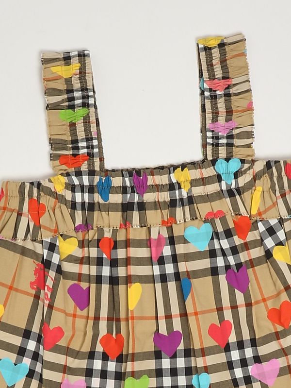 3. Top Gaby para niña en popelina de algodón Beige multicolor Burberry 8117457