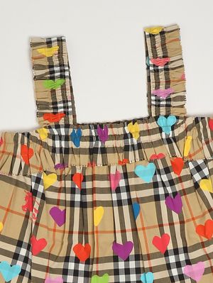 3. Top Gaby para niña en popelina de algodón Beige multicolor