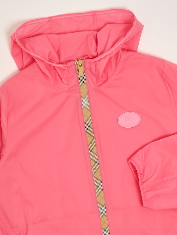 ジャケット・アウター Burberry London Pink Nylon Parka MadeUSA Burberry Pink Dartmouth Horseferry Print Rain Jacket Shape-memory