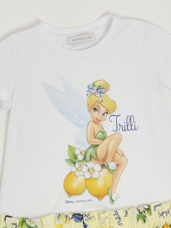 3. Abito bambina in jersey di cotone stretch Bianco-Giallo Monnalisa 11g9167201