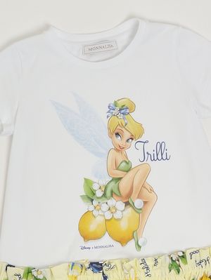 3. Abito bambina in jersey di cotone stretch Bianco-Giallo
