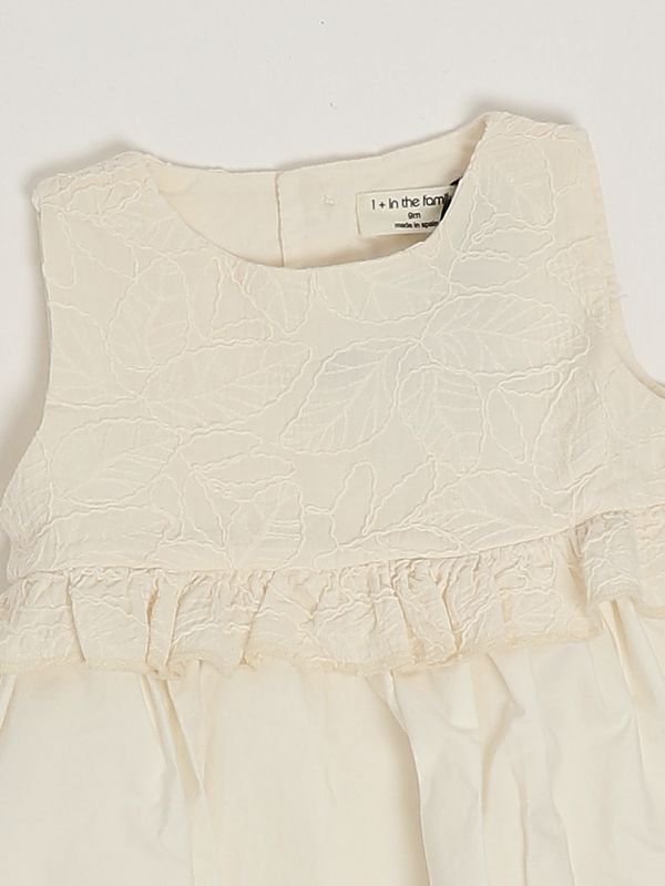 3. Abito neonata in misto cotone stretch Avorio 1+ in the family cadaques