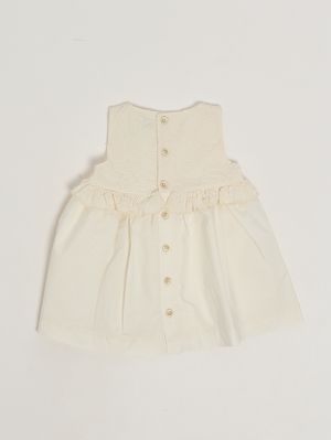 2. Abito neonata in misto cotone stretch Avorio