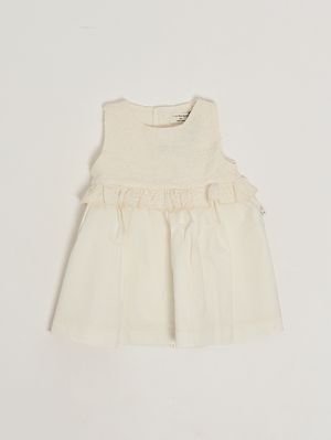 1. Abito neonata in misto cotone stretch Avorio