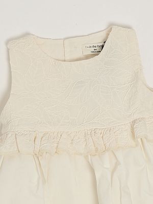 3. Abito neonata in misto cotone stretch Avorio