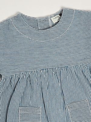 3. Abito neonata in cotone Bianco-Azzurro