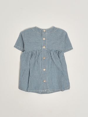 2. Abito neonata in cotone Bianco-Azzurro