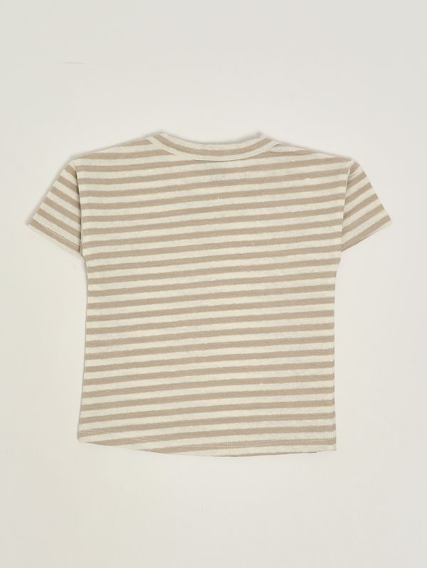 2. T-shirt neonato in lino stretch Beige 1+ in the family saus
