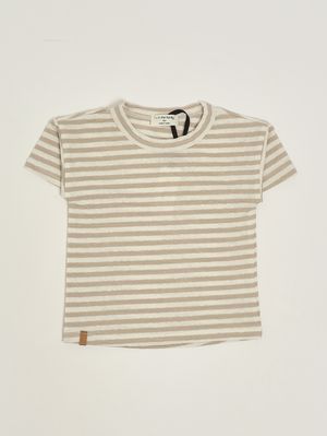 1. T-shirt neonato in lino stretch Beige