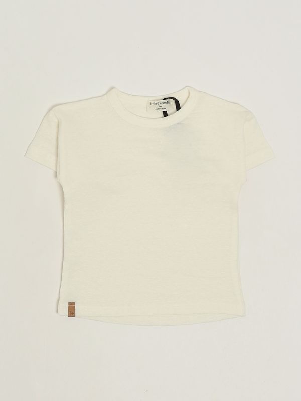 T-shirt neonato in lino stretch Avorio 1+ in the family