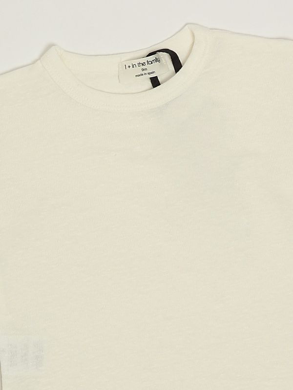 3. T-shirt neonato in lino stretch Avorio 1+ in the family ermadas