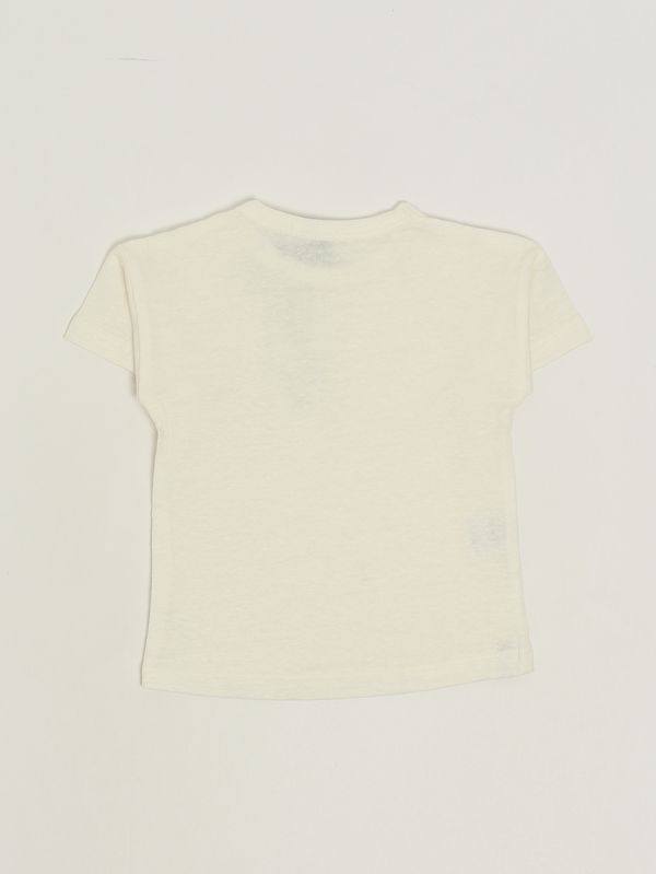 2. T-shirt neonato in lino stretch Avorio 1+ in the family ermadas