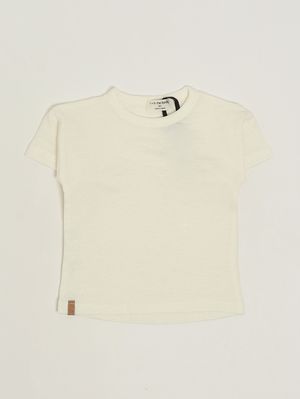1. T-shirt neonato in lino stretch Avorio