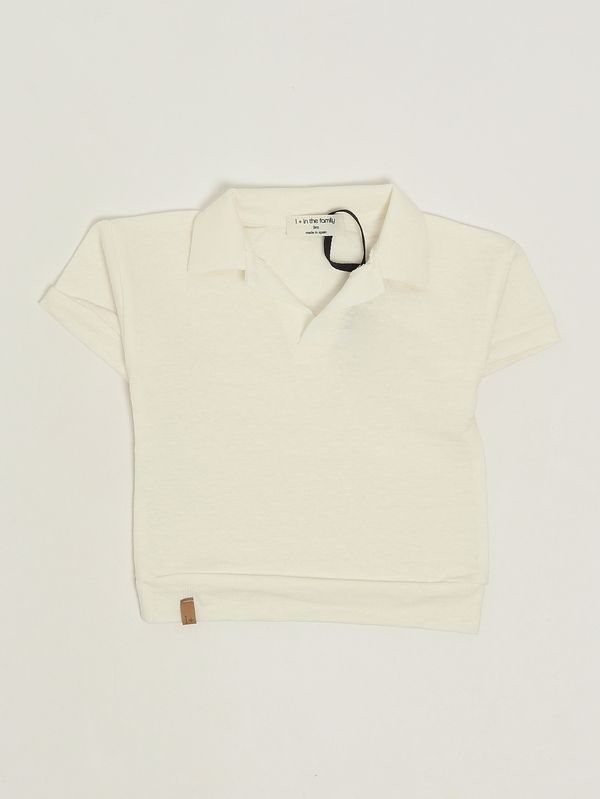 Polo neonato in lino stretch Avorio 1+ in the family