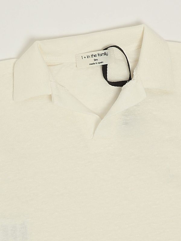3. Polo neonato in lino stretch Avorio 1+ in the family vajol