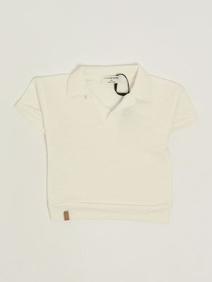 1. Polo neonato in lino stretch Avorio