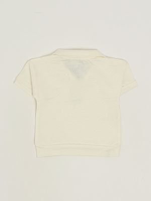 2. Polo neonato in lino stretch Avorio