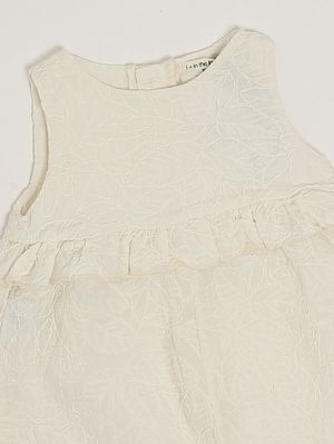 3. Cotton baby girl's romper Ivory