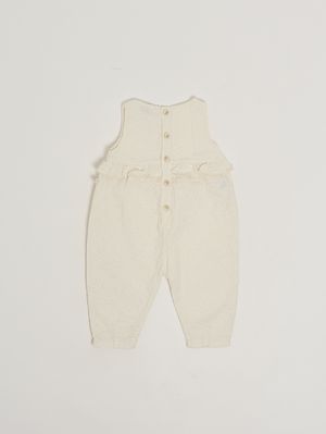 2. Cotton baby girl's romper Ivory