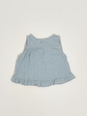 2. Haut en coton pour nouveau-né Blanc et bleu