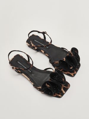 2. Sandales femme Varela en tissu à imprimé animalier Léopardé