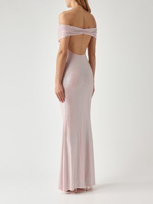 4. Abito donna Key in tessuto strass Cipria