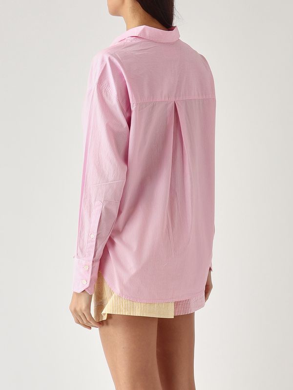 4. Camisa de mujer Cristal de algodón Rosa-Blanco MC2 Saint Barth cys0001