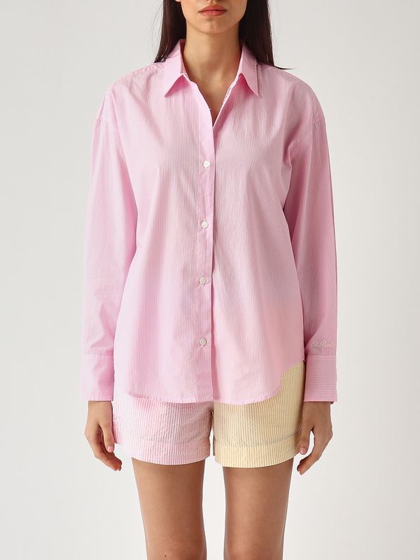 1. Camisa de mujer Cristal de algodón Rosa-Blanco MC2 Saint Barth cys0001