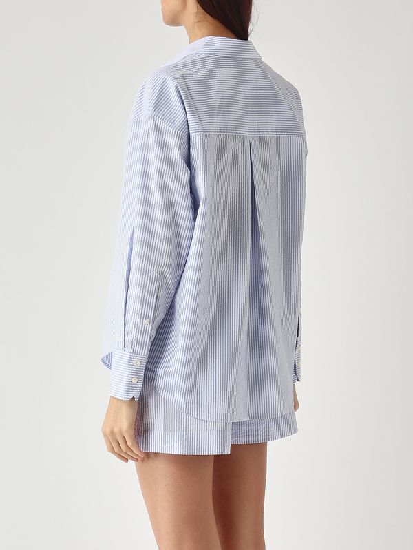 4. Chemise Cristal pour femme en coton Céleste-Blanc MC2 Saint Barth cys0001