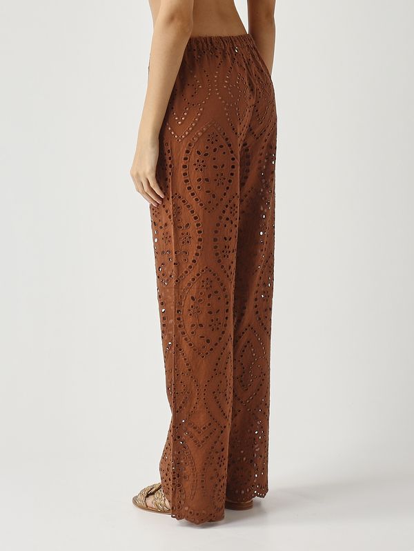 4. Pantalón de mujer Inez de algodón Marrón MC2 Saint Barth ien0002