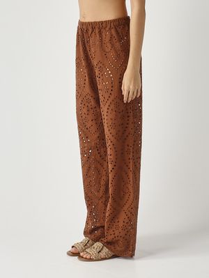 3. Pantalón de mujer Inez de algodón Marrón