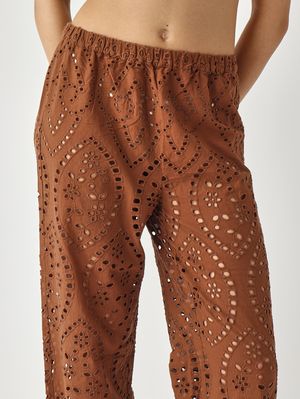 5. Pantalón de mujer Inez de algodón Marrón